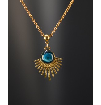 Collier demi-soleil bleu...