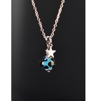 Collier court bleu...