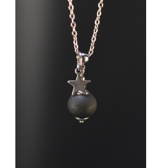 Collier court noir mat en...