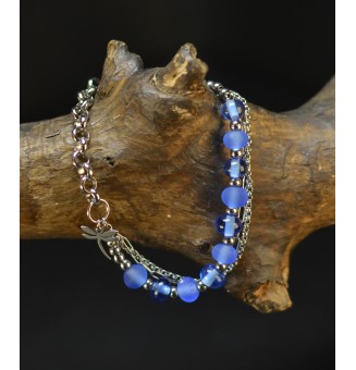 Bracelet multirangs bleu en...