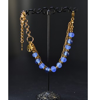 Bracelet multirangs bleu en...
