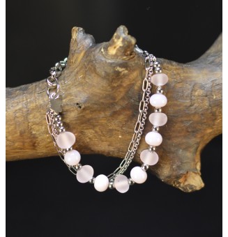 Bracelet multirangs rose...