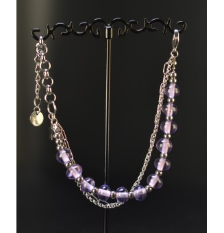 Bracelet multirangs mauve...