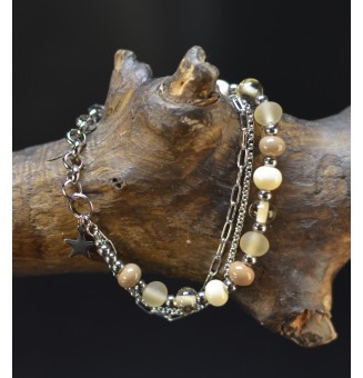Bracelet multirangs ivoire...