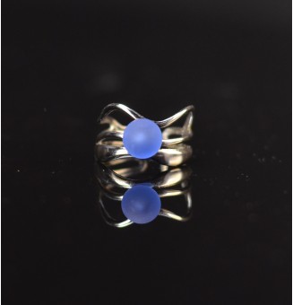 Bague bleu mat triple...