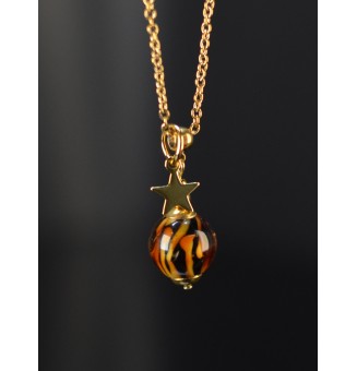 Collier court “LEOPARD” en...