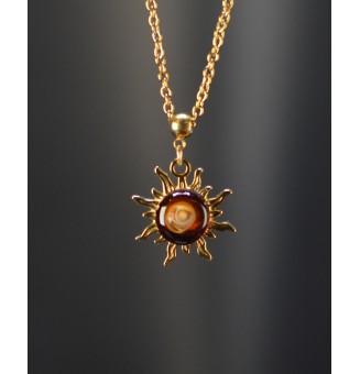 Collier Soleil ambré en...