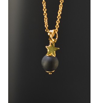 Collier court noir mat en...