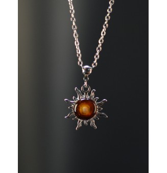 Collier Soleil ambré en...