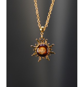 Collier Soleil ambré en...