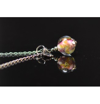Collier court rose avec...