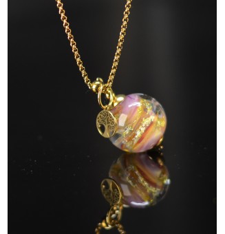 Collier long rose avec...