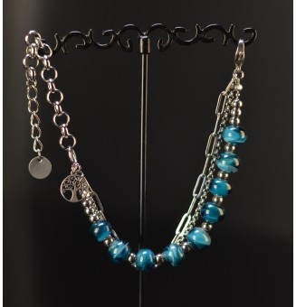 Bracelet multirangs bleu...