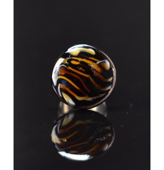 Bague Léopard en verre filé...