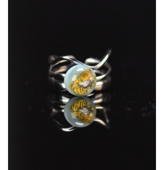 Bague bleu clair avec...