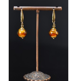 Boucles d'oreilles ambrées...