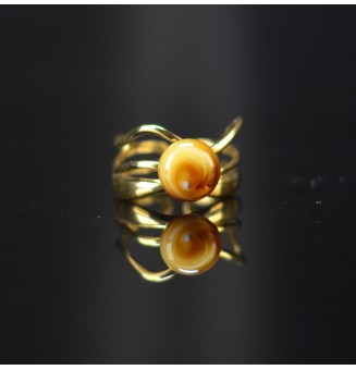 Bague triple dorée avec...