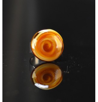 Bague réglable marron ambré...