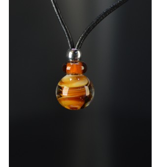 Collier en cuir noir et...