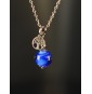 Collier court argenté avec...