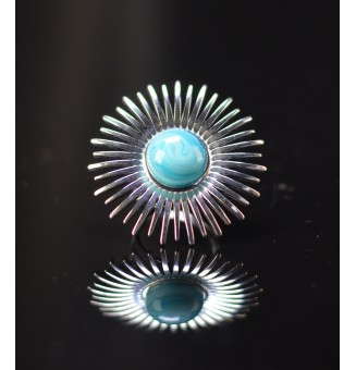 Bague Soleil argentée avec...