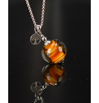 Collier long argenté avec...