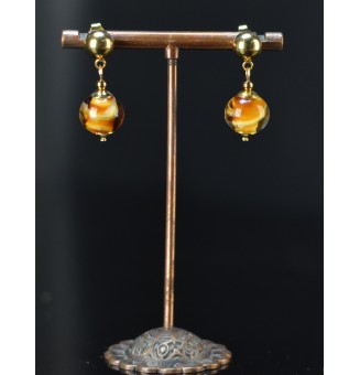 Boucles d'oreilles dorées à...