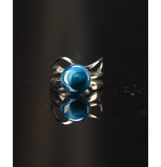 Bague bleu pétrole triple...
