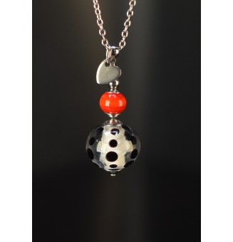 Collier long argenté avec...