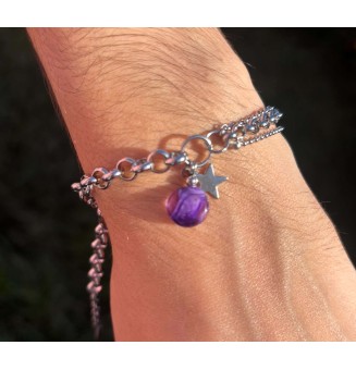 Bracelet multirangs violet...