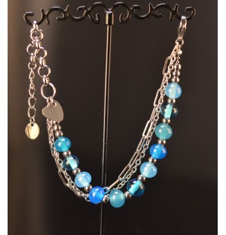 Bracelet multirangs bleu...