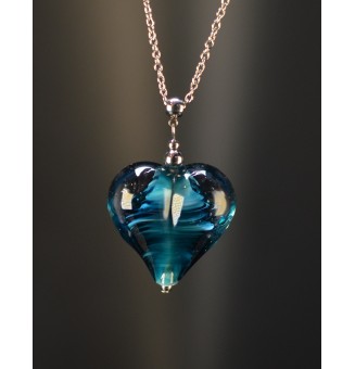 Collier gros cœur bleu...