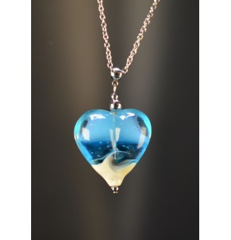 Collier gros cœur sable et...