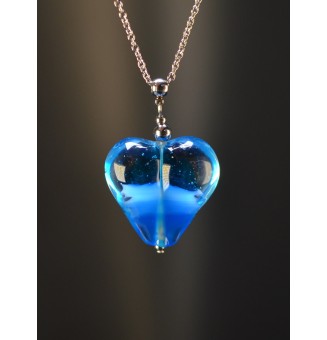 Collier gros cœur bleu...