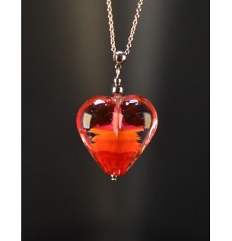 Collier gros cœur rouge,...