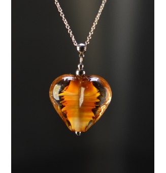 collier coeur caramel