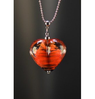 Collier gros cœur noir et...