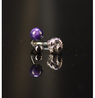 Bague réglable violet...