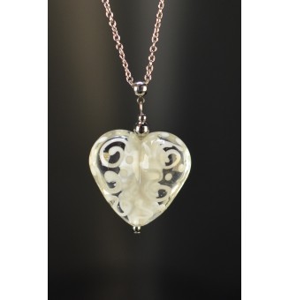 Collier cœur blanc et...