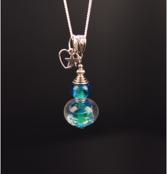 collier 76 cm couleur pierre perles de verre filé