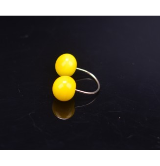 bague jaune citron avec perles vissées interchangeables en acier inoxydable