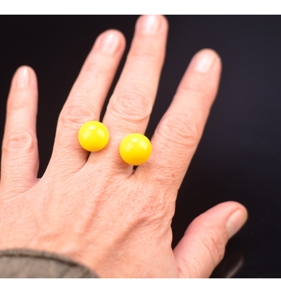 ague jaune citron avec perles vissées interchangeables en acier inoxydable