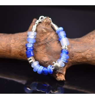 Bracelet en perles de verre multicolore chaine serpentine