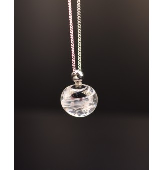 interchangeable ** collier 76 cm avec perle à visser noir et blanc