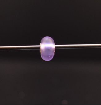 1 perle de verre trou 5 mm oeillets argent massif violet dépoli