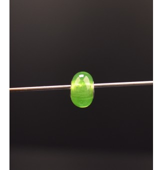 1 perle de verre trou 5 mm oeillets argent massif vert fluo