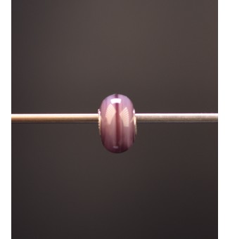 1 perle de verre trou 5 mm oeillets argent massif violet prune nacré