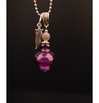 collier 76 cm "violet theia" , avec perles de verre filé,