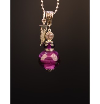 collier 76 cm "violet theia" , avec perles de verre filé,