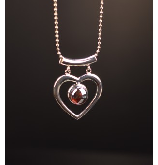 collier 45 cm coeur "AURAE" perle de verre filé